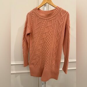 Jcrew Wool Pink Cable Knit Sweater